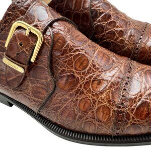 $1450 Bruno Magli Mens Genuine CROCODILE ALLIGATOR Shoes 8 US + Ferragamo Bags